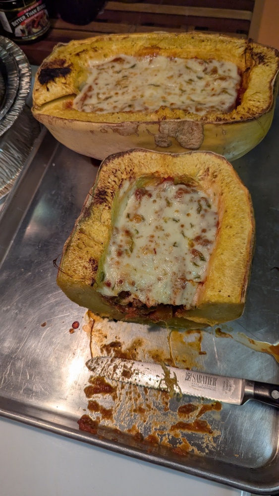 Milford, NH, USA :: Roasted Spaghetti Squash with Meat Sauce